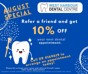 August special, refer a friend & get 10% off your next appointment